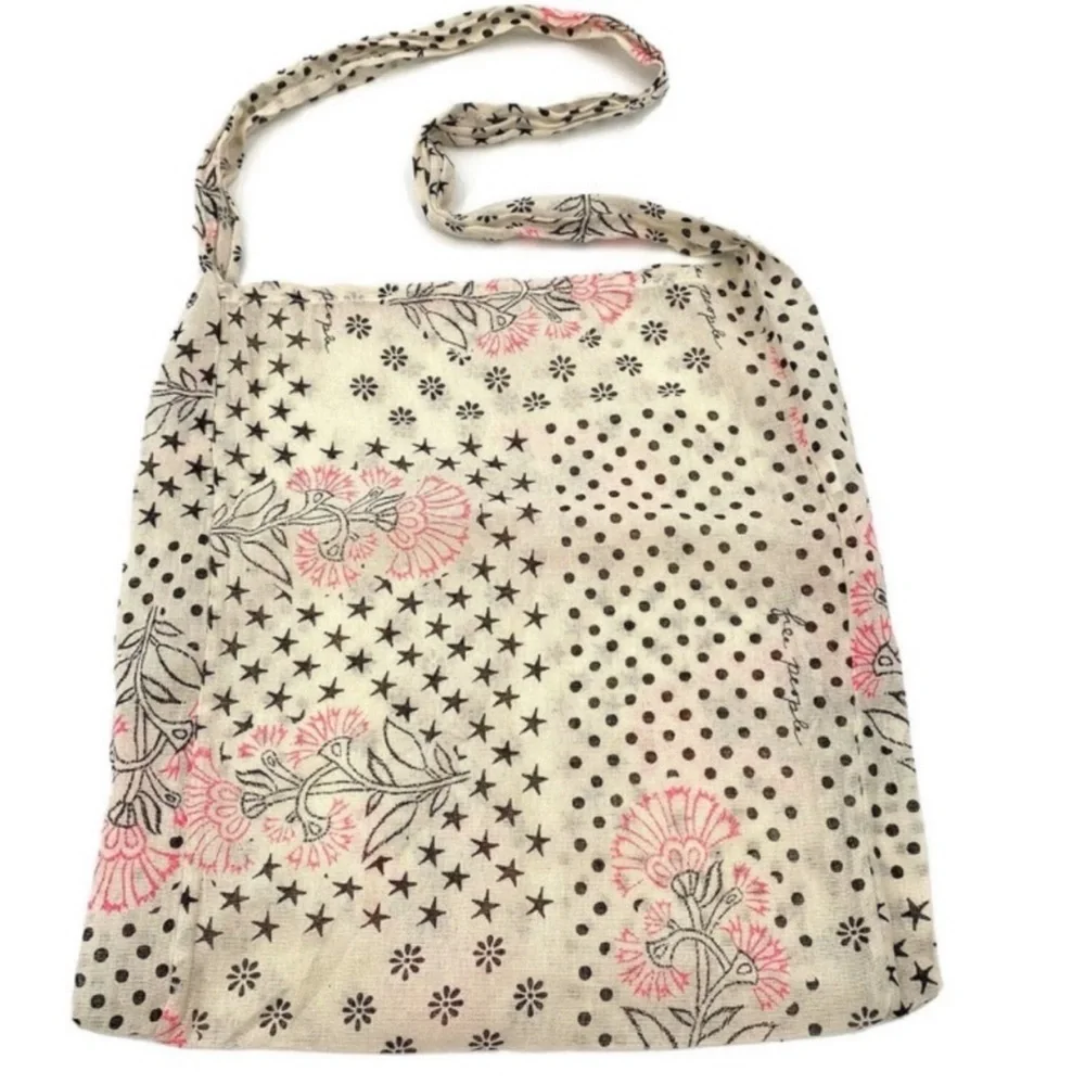 Free People Star Floral Print Fabric Tote Bag